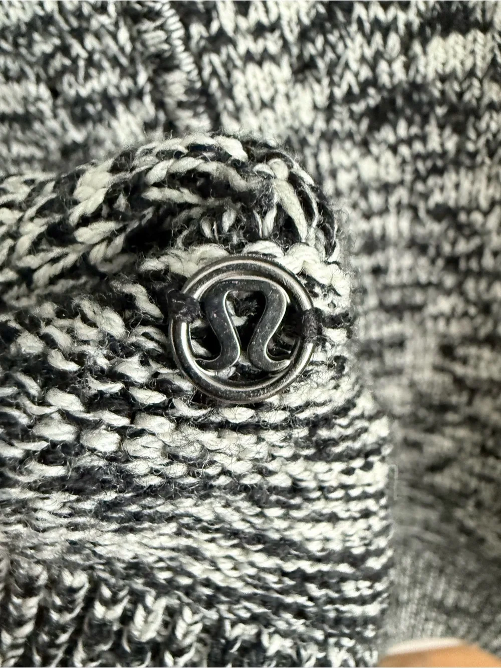 Lululemon Cardi All Day Oversized Knit Cardigan in Black/White